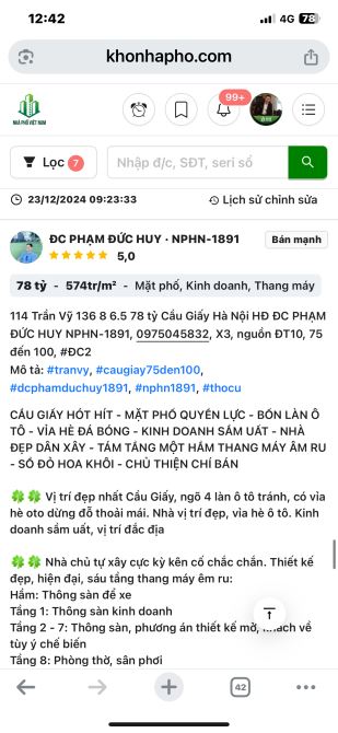 Trần Duy Hưng gần phố lô góc diện tích 105m2 x 7T giá 24 tỷ 9 Cầu Giấy - 6