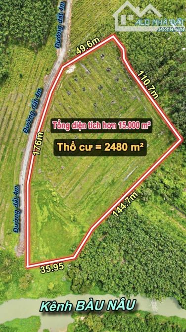 ✨ 1.5 Mẫu có 200M Mặt Tiền & 2.480m2 Đất Ở, tha hồ xây Nhà Xưởng hoặc Nhà Vườn... - 6.5 Tỷ - 8
