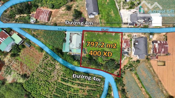 797m có sẵn 400m2 tại Xuân Thọ- Đà Lạt, gần Ql, view săn mây. Giá 9,6 tỷ Tl