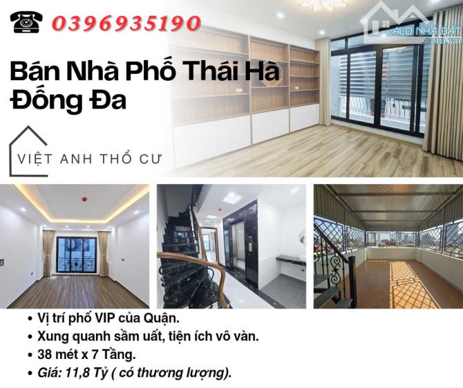 Bán nhà Phố Thái Hà, Nhà Mới Tinh, Ngõ Nông Gần Ô Tô, 35mx7T, Giá: 11.6 Tỷ.