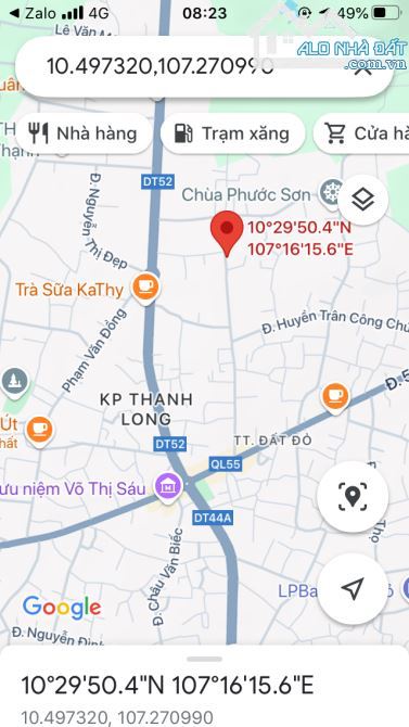 Bán đất mặt tiền 6x24.5m Lương Thế Vinh gần chợ Đất Đỏ - 1