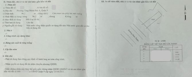 Cần sang gấp lô đất MẶT TIỀN đường Man Thiện, Tăng Nhơn Phú A, 96m2, ngang 5m, chỉ 14 tỷ x - 1