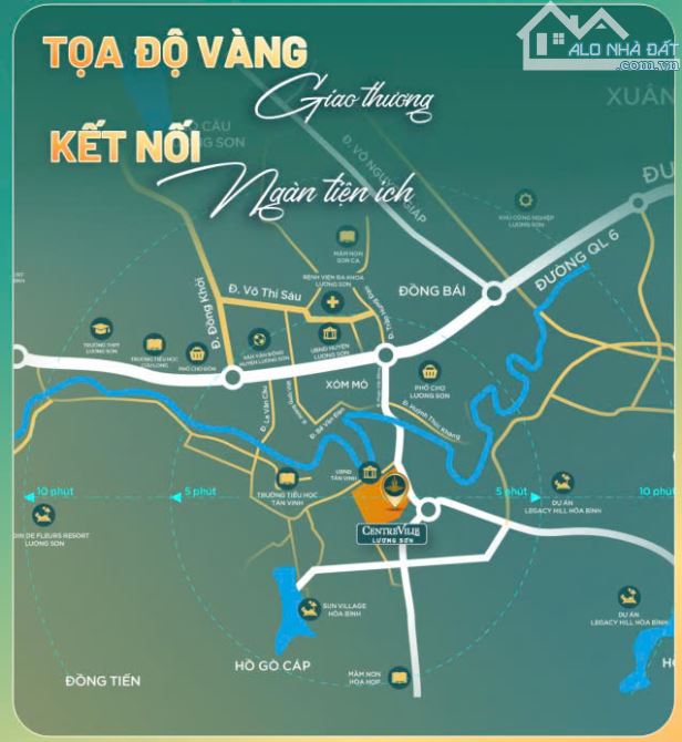 Bán đất nền DA Centre Ville hot nhất Lương Sơn, SĐ từng lô, ko bắt buộc xây, CSHT cực đẹp - 6