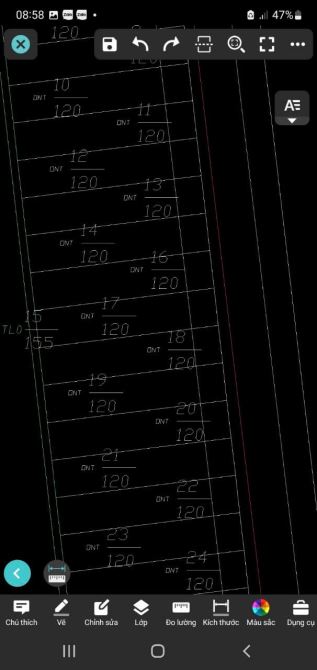 Bán đất trục hàng cây Kim Chân . dt 120m . mt 5m  . hướng ĐN . giá 3ty250