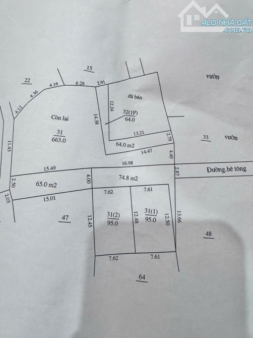 Cần tiền bán đất 95 7.5 2.5 tỷ, ô tô đỗ cửa tại Thống Nhất, Thường Tín.