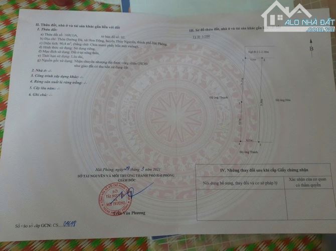 🍁Bán đất TDP Đường Đá, P.Hoa Động, TP Thủy Nguyên, Hải Phòng.  -Giá : 1,1x tỷ - 1