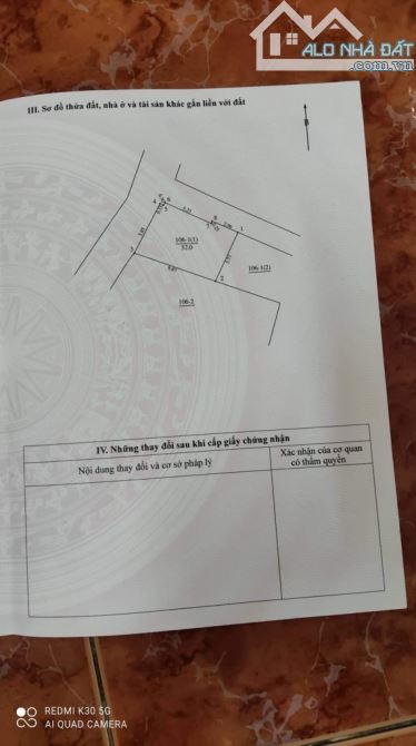 BÁN ĐẤT BÁT KHỐI 52M2, MT 6M, NGÕ THÔNG Ô TÔ TRÁNH, LÔ GÓC, 5.6 TỶ. - 1