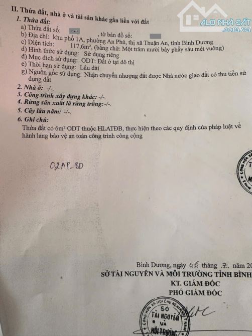Bán nhà cấp 4 (5x23.5m), mặt tiền đường Lê Thị Trung p. An Phú gần chợ An Cơ, thổ cư 100% - 2
