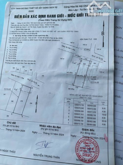 HÓC MÔN, MẶT TIỀN TÂN XUÂN 1, DT 8x24.5m 197m2 THỔ CƯ, CHỈ 8.6 TỶ - 2