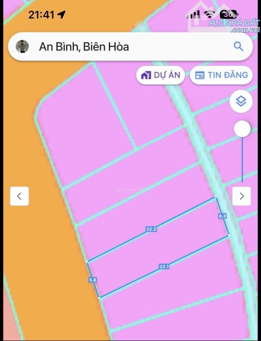 Bán lô đất ( 6.3  * 22 ) Full thổ cư p An Bình