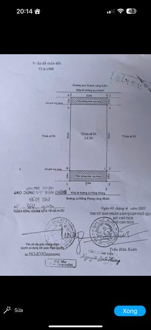 Bán 1100m đất mặt đường đường Lê Hồng Phong Hải Phòng 165 tỷ