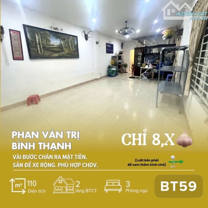 [BT59] Nhà 110m² – 10 bước chân ra Phan Văn Trị, Bình Thạnh – Sổ Nở Hậu – Chỉ 8,x T.ỷ!