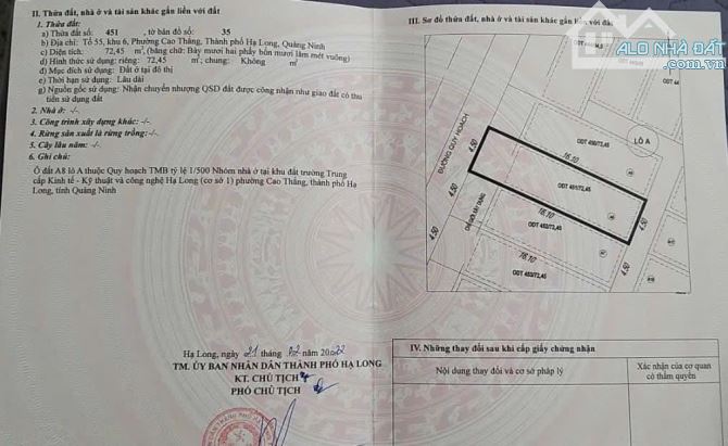 Bán Đất Phân Lô Ngõ 13 Cao Thắng,P.Cao Thắng. DT:72.45m2,MT:4.5m !!! - 3