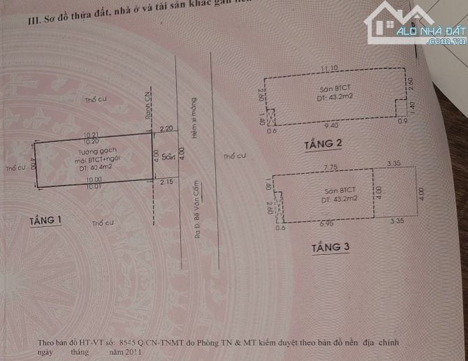 Nhà Hẻm Xe Hơi Bế Văn Cấm Tân Hưng 40m2 3 Tầng 3PN Gía 8 Tỷ TL - 3