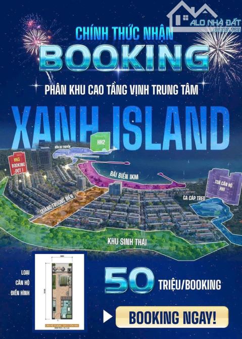 Nhận BOOKING Căn Hộ Đẳng Cấp Chỉ 50 Triệu Siêu Dự Án Xanh Island - Sun Cát Bà - Hải Phòng.