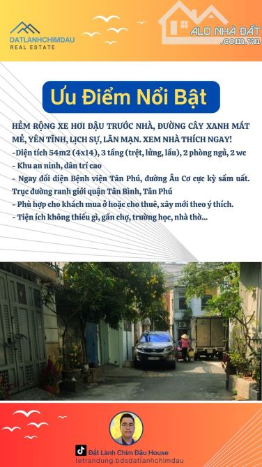 🏡NHÀ CŨ, HẺM XE HƠI TRÁNH, NHIỀU CÂY XANH MÁT, 54M2(4X14), 3 TẦNG, 2 P.NGỦ, CHỈ 5.7T - 1