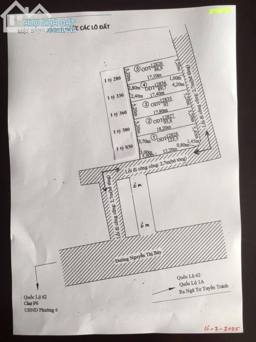 Chính chủ bán 5 lô đất thổ cư 100% hẻm rộng 2,7m (bê tông) - 4