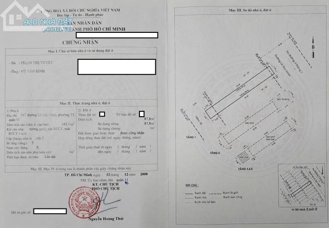 Cần bán nhà 167 Lê Đại Hành, Phường 13, Quận 11, thành phố Hồ Chí Minh