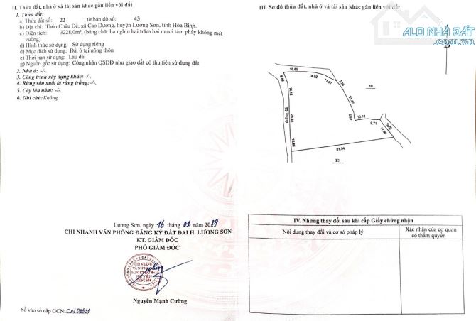 Bán không qua trung gian 3228m FULL đất ở tại Cao Dương giá 2,2tr/m2. Đất vieư cực đẹp - 2