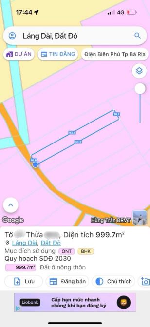 Láng Dài- Đất Đỏ- BRVT; Cách Quốc lộ 55 -cách chợ chỉ 1km 🌈DT 1000m2  Giá 1tỷ550 - 3