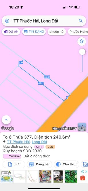 Bán 2 lô liền kề 12x40m View núi Thị trấn Phước Hải - 3