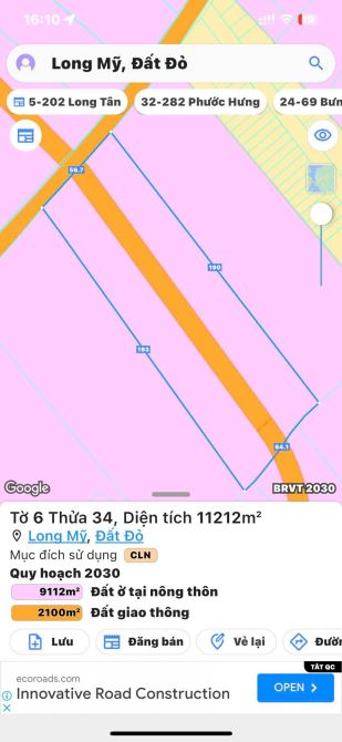 LONG MỸ - GẦN BIỂN PHƯỚC HẢI; Đang sáp nhập vào thị trấn Phước Hải. 🌈DT 11212m2 - 4