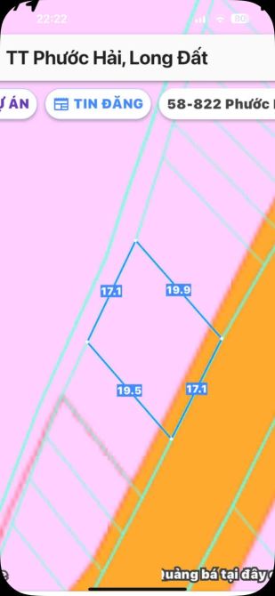 Thị trấn Phước Hải, 308m2- ngang 17m mặt tiền nhựa, dài 20m, có 268 thổ cư, giá 3tyx