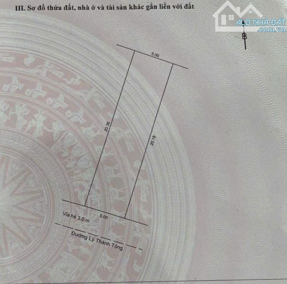 Bán đất Lý Thánh Tông đường 7m5 , Sơn Trà, S= 101m2 ngang 5m Giá: 10.3 tỷ bớt nhẹ