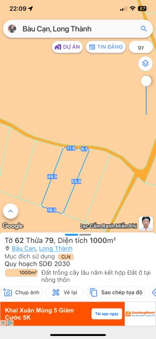 Bán 1 sào bàu cạn giá chỉ 1 ty4 cực kì mềm cho nhà đầuTư