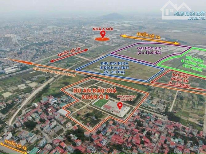 BÁN LÔ ĐẤU GIÁ XUÂN Ổ B 8.3HA - VÕ CƯỜNG- BN. Giá 5.2 tỷ - 1