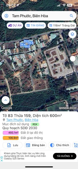 👉Bán đất 600m2 P. Tam Phước, 1 sẹc QL 51, sổ riêng chỉ 8,4 tỷ - 1