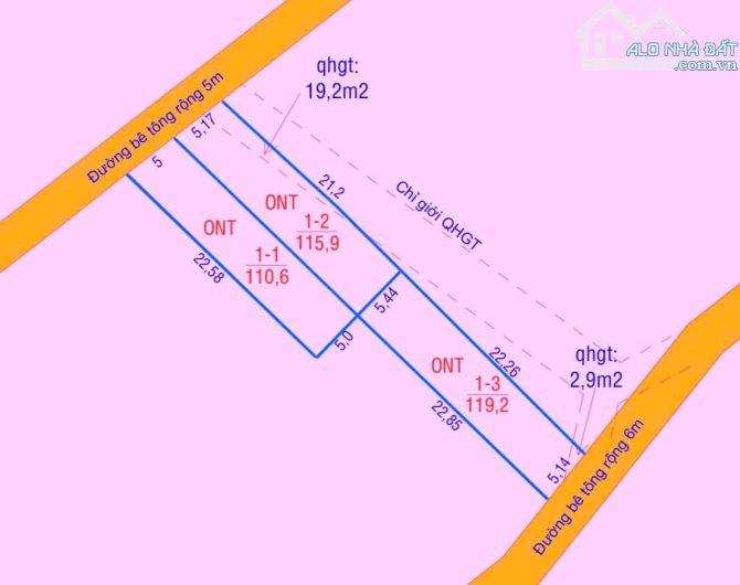 Bán 3 Lô Full Thổ Cư Diên Tân-Diên Khánh.Cách Hương Lộ 62 150m.Giá chỉ từ 400 Triệu - 1