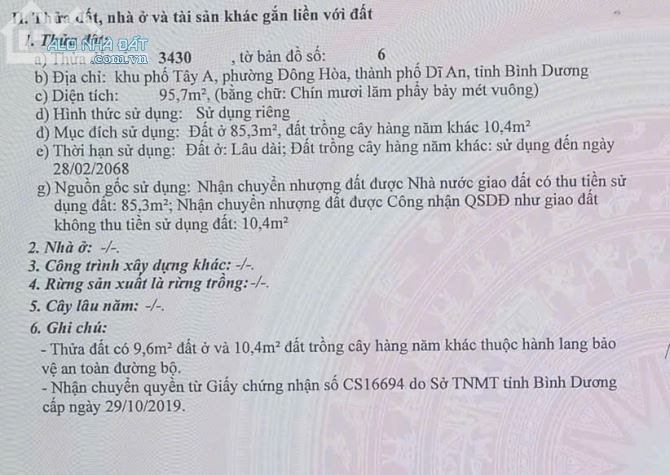 BÁN ĐẤT MẶT TIỀN ĐƯỜNG HAI BÀ TRƯNG NỐI DÀI, P. ĐÔNG HÒA, DĨ AN - 4