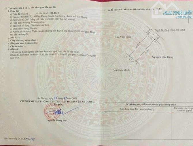 Chính chủ gửi bán lô đất 65m hà đậu phường hồng phong an dương - 2