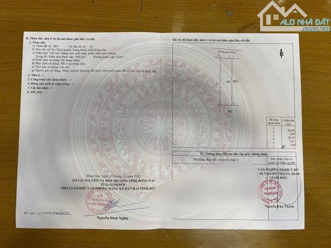 bán đất sổ riêng thổ cư 100m2, tại tây hòa trảng bom - 2