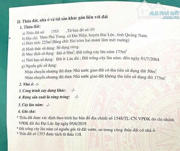 📌📌📌Làm việc trực tiếp!!!Cần bán lô đất  Phú Trung 6, Xã Đại Hiệp, Huyện Đại Lộc 🔥 - 2