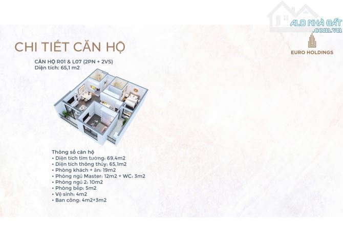 Eden Garden Thái Bình, 2 ngủ, 2 VS, 65,1m2, nhỉnh 1,9 tỷ căn hộ đáp ứng mọi nhu cầu KH