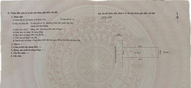 Bán lô mặt Đường Nam Hải. Gần chợ Cá.  65m2 ngang 4,3m hướng Tây giá chỉ 3x triệu/m2 kinh - 2