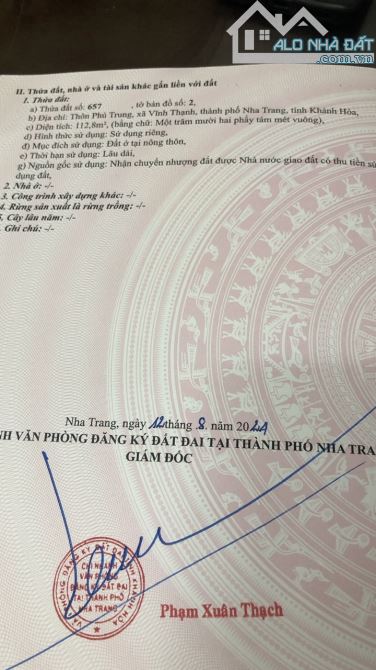 Bán đất đẹp như hoa hậu, góc Đường oto, Đường Phú Trung, Vĩnh Thạnh, Nha Trang, Khánh Hòa. - 2