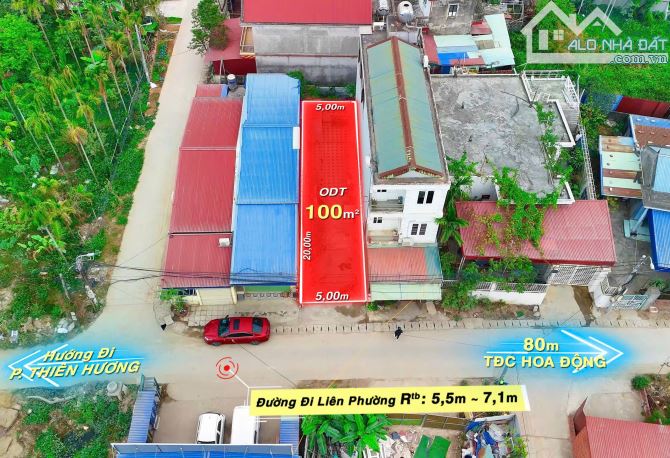 100m2 đất ngay âu tđc Hoa Đông, nằm trên trục đg thông đi Thiên Hương giá 3,2x tyt - 3