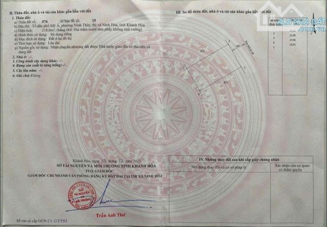Bán đất MT Lê Hồng Phong khu TDC Mỹ Á - 3