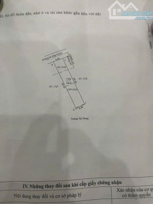 BÁN LÔ ĐẤT 1/DX 05 PHÚ MỸ THỦ DẦU MỘT. DT 5×26M TC 60M.GIÁ 2TỶ1 - 3