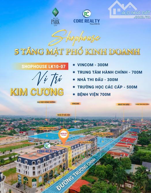 Shophouse kinh doanh Âu Cơ Phú Thọ 120m 5 tầng giá hơn 5 tỷ