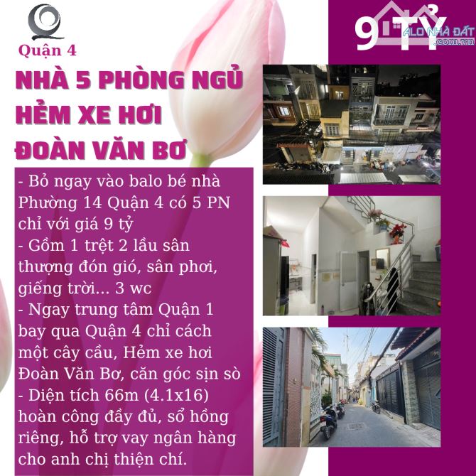 Nhà cửa Quận 4 với 5PN Đoàn Văn Bơ chỉ 9 tỷ nha người đẹp