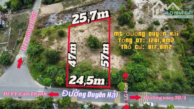 Bán đất mặt tiền đường Duyên Hải, xã Long Hòa, diện tích 1281 m2, giá 26 triệu/m2 - 1