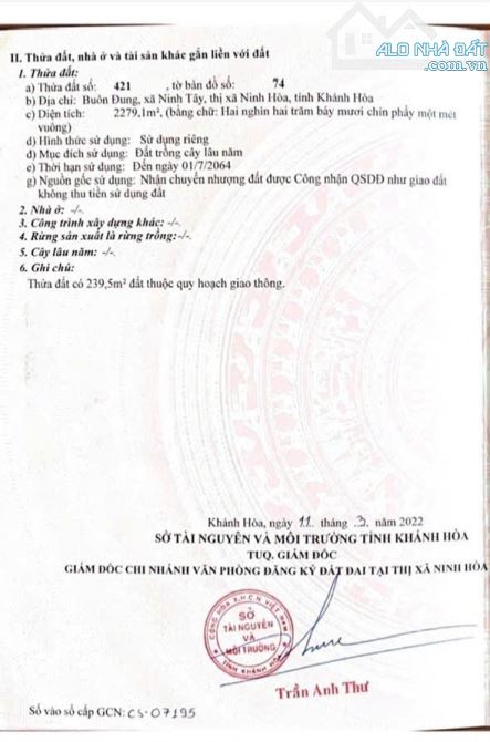 Bán đất MT Tỉnh lộ 5 Ninh Tây giá 70tr/mn - 2