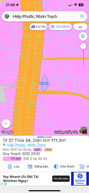 Bán 171m2 thị trấn hiệp phước giá cực kì mềm
