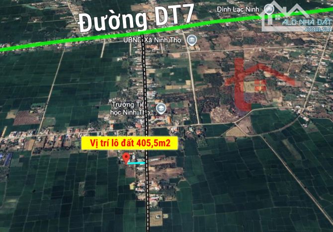 LÔ ĐẤT 405m2 NINH THỌ NAM VÂN PHONG, ĐƯỜNG NHỰA RẼ VÀO 100m, GẦN TRỤC DT7 CHỈ 1 TỶ - 1