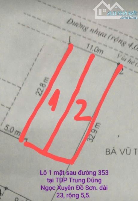 ✅ LÔ 126M NGANG 5,5M ĐƯỜNG 11M TRUNG DŨNG , ĐỒ SƠN. GIÁ ĐẦU TƯ. - 3