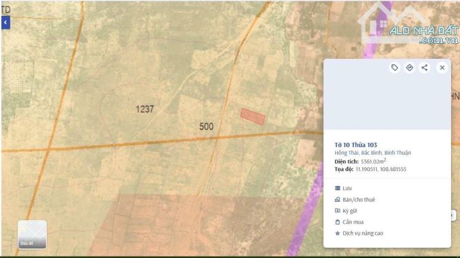 Bán 5361m2 đất gần mặt tiền đường liên huyện xã Hồng Thái huyện Bắc Bình tỉnh Bình Thuận - 2